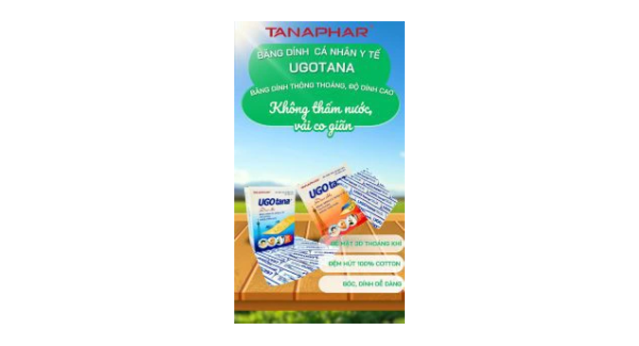 Băng dính cá nhân y tế Ugotana thông thoáng, độ dính cao, không thấm nước, vải co giãn