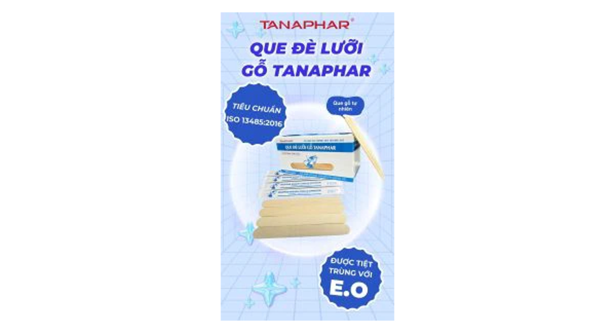 Que đè lưỡi gỗ Tanaphar – sản phẩm đã tiệt trùng và dùng một lần