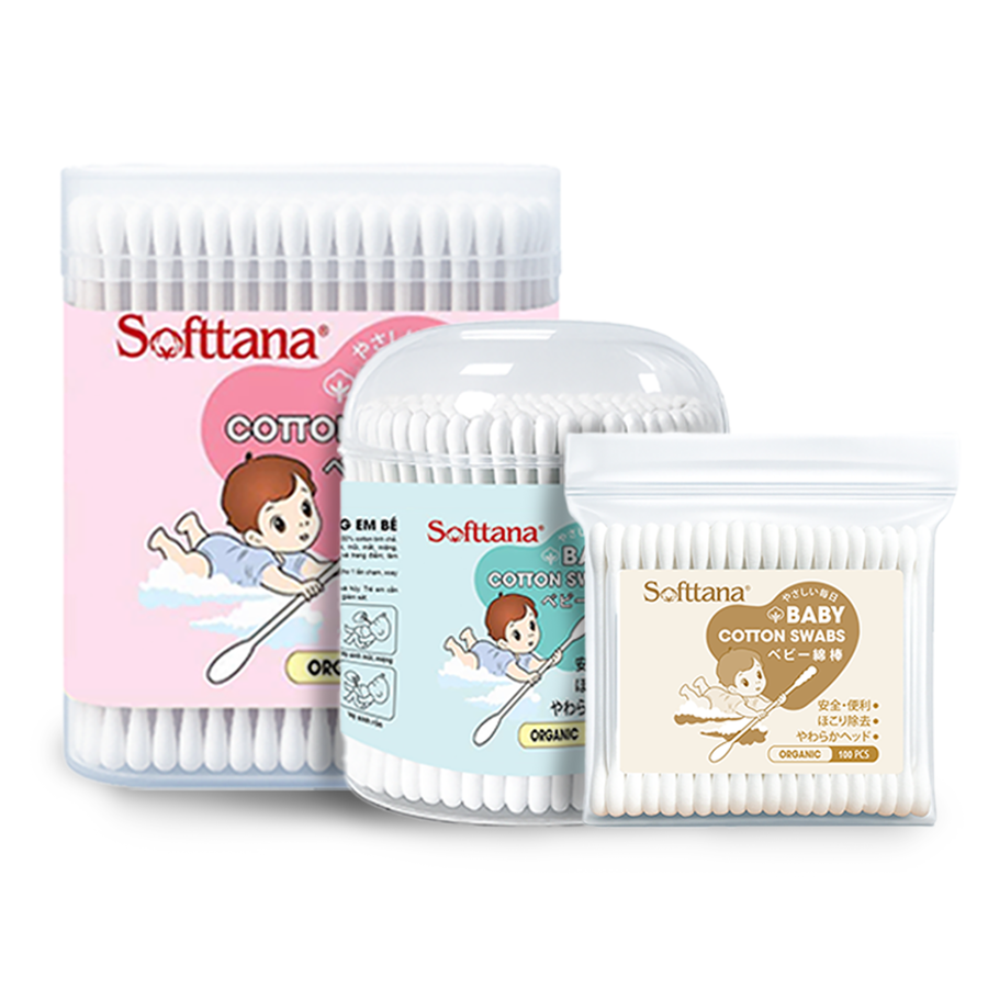 BÔNG VỆ SINH TAI MŨI EM BÉ SOFTTANA