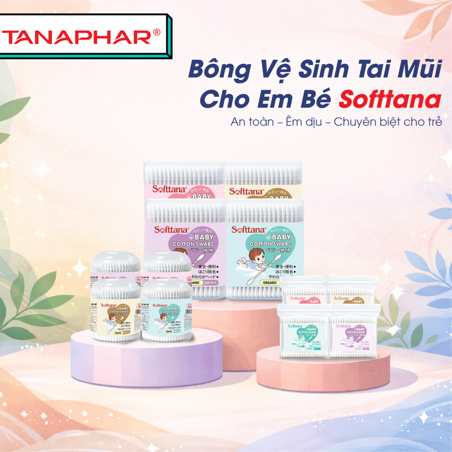 BÔNG VỆ SINH TAI MŨI EM BÉ SOFTTANA