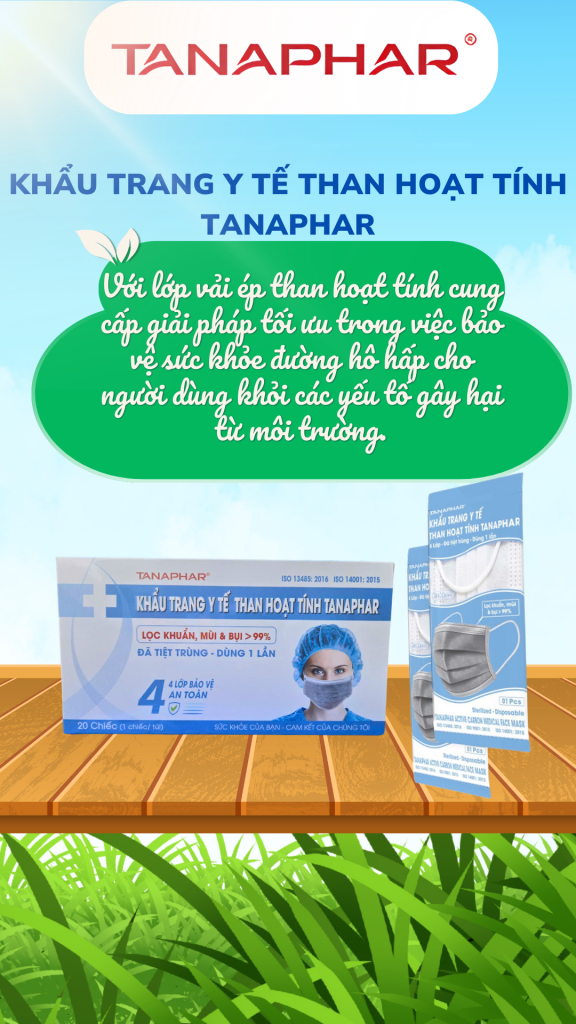 Khẩu trang y tế than hoạt tính Tanaphar – 4 lớp, đã tiệt trùng an toàn và hiệu quả 3