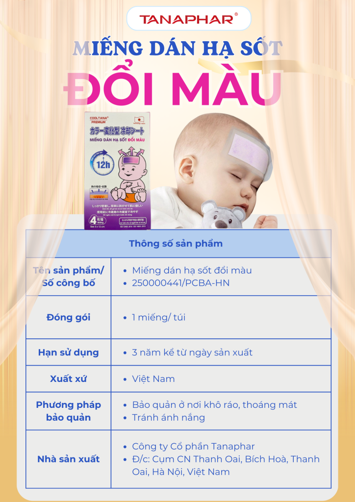 Miếng dán hạ sốt đổi màu Cooltana 2