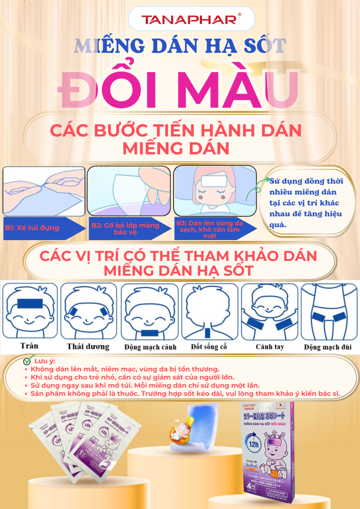 Miếng dán hạ sốt đổi màu Cooltana 5