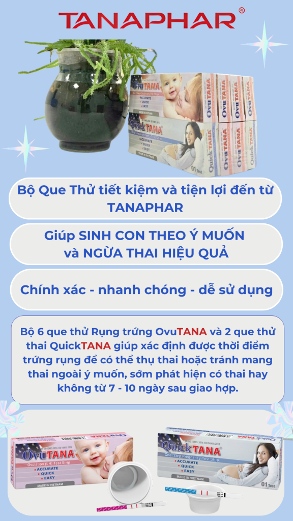 Bộ 6 Que Thử Rụng Trứng OvuTANA và 2 Que Thử Thai QuickTANA 3