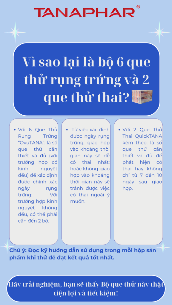 Bộ 6 Que Thử Rụng Trứng OvuTANA và 2 Que Thử Thai QuickTANA 4