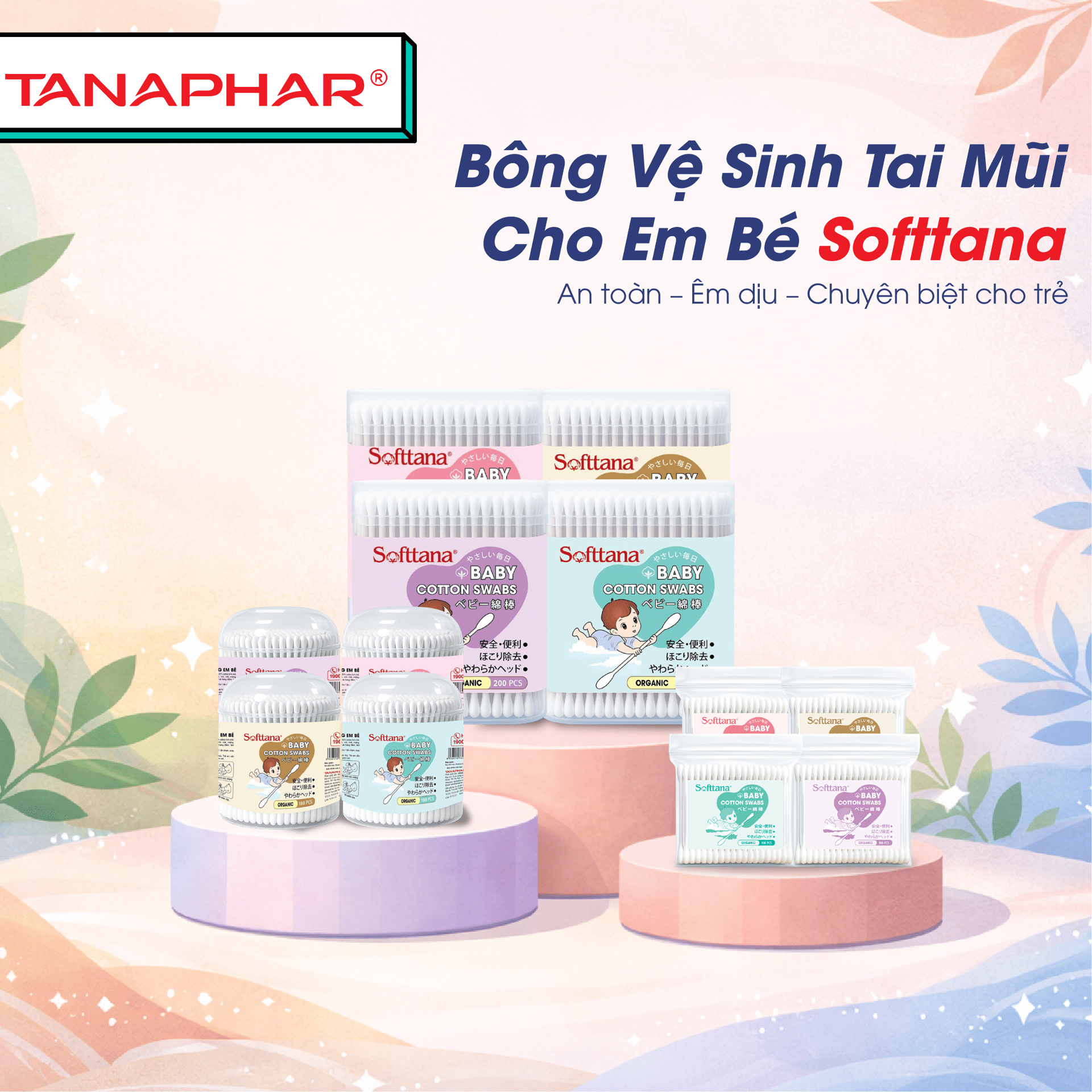 BÔNG VỆ SINH TAI MŨI EM BÉ SOFTTANA BH245209