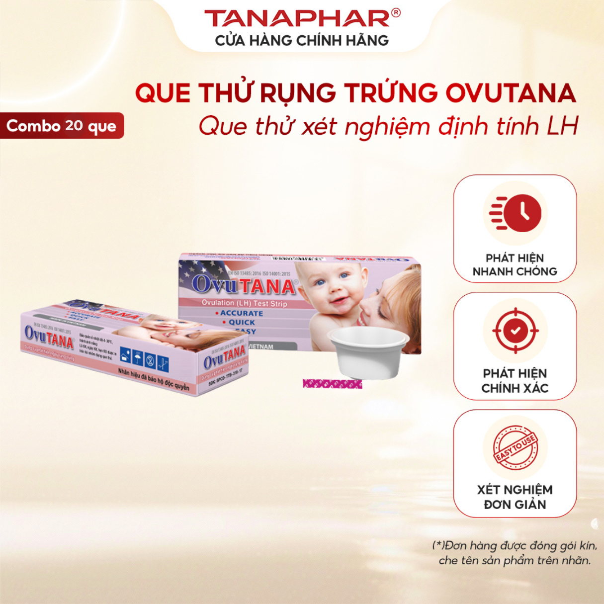 Combo 3 Que thử xét nghiệm định tính LH - OVUTANA BH245168