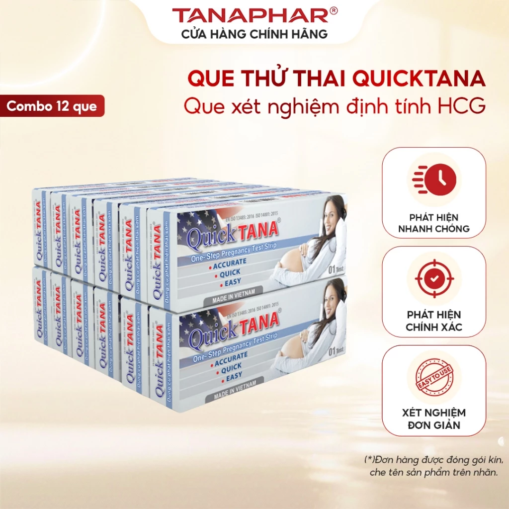 Combo 3 Que thử xét nghiệm định tính HCG - QUICKTANA BH245188