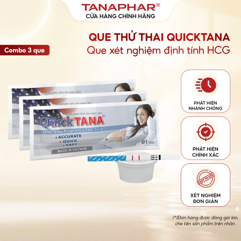 Combo 3 Que thử xét nghiệm định tính HCG - QUICKTANA BH245188