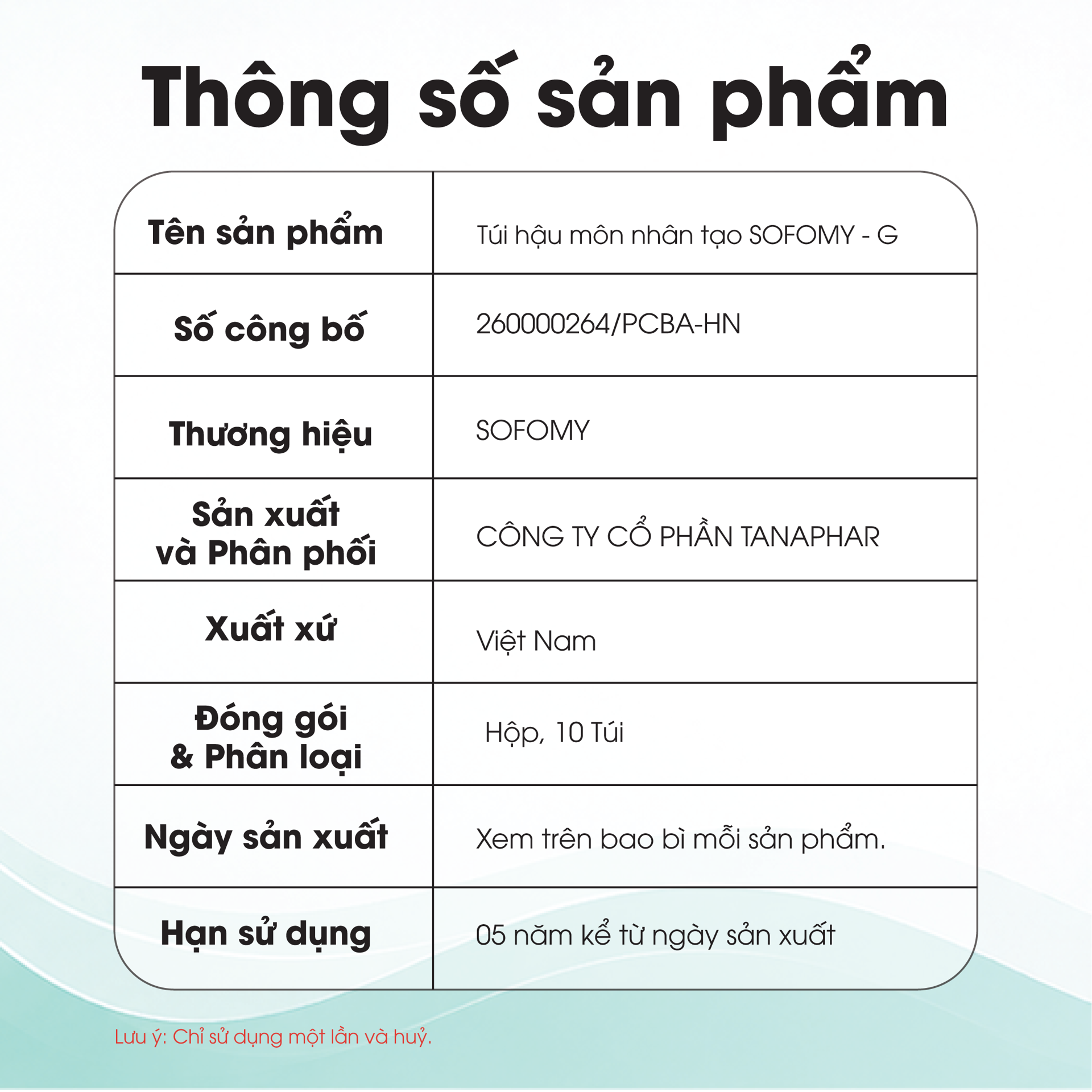 SOFOMY - G – Túi Hậu Môn Nhân Tạo (10 túi/hộp) BH245193 2
