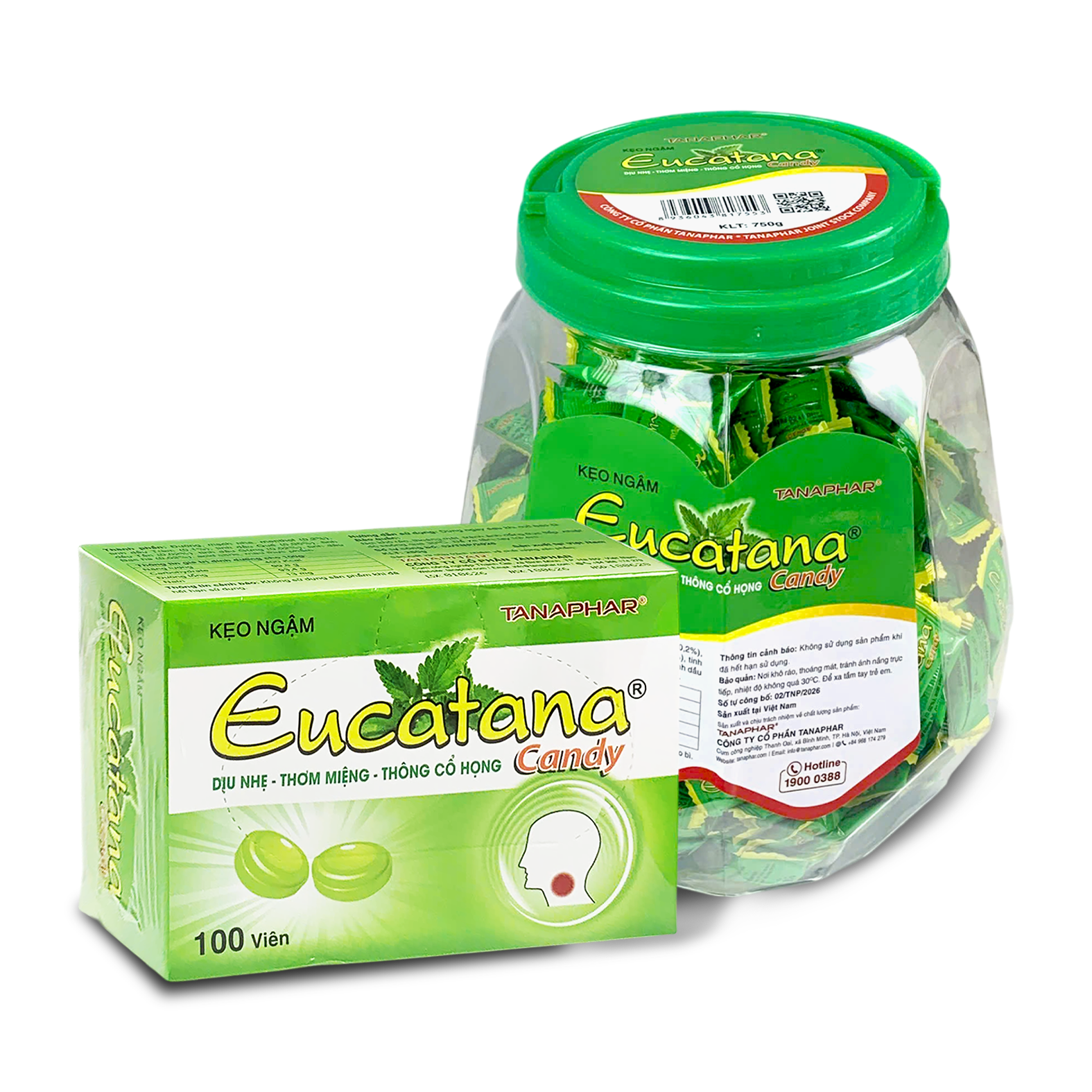 Kẹo Ngậm EUCATANA Hương Thảo Mộc Tự Nhiên, Dịu nhẹ, Thơm Miệng, Thông Cổ Họng, Phù Hợp Cho Cả Gia Đình BH246208