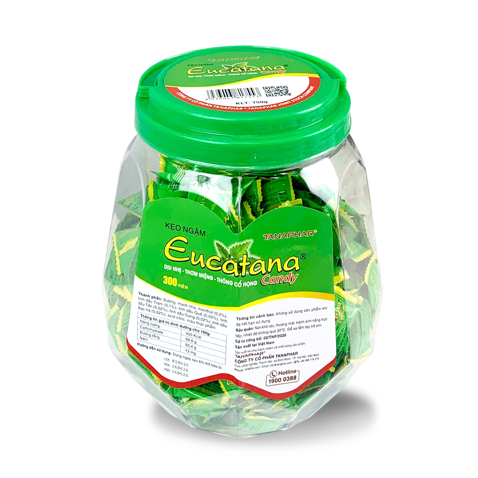 Kẹo Ngậm EUCATANA Hương Thảo Mộc Tự Nhiên, Dịu nhẹ, Thơm Miệng, Thông Cổ Họng, Phù Hợp Cho Cả Gia Đình BH246208