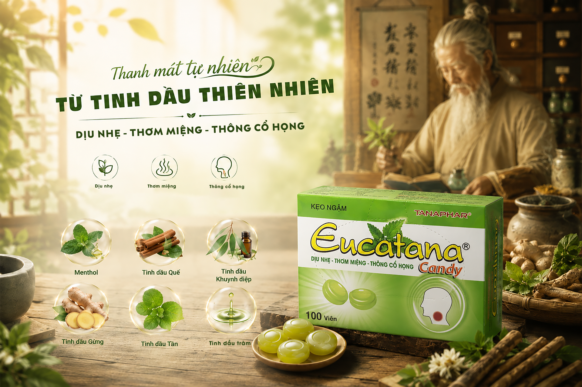 KẸO NGẬM EUCATANA – HƯƠNG TINH DẦU THIÊN NHIÊN THƠM MÁT CHO CUỘC SỐNG NĂNG ĐỘNG 2