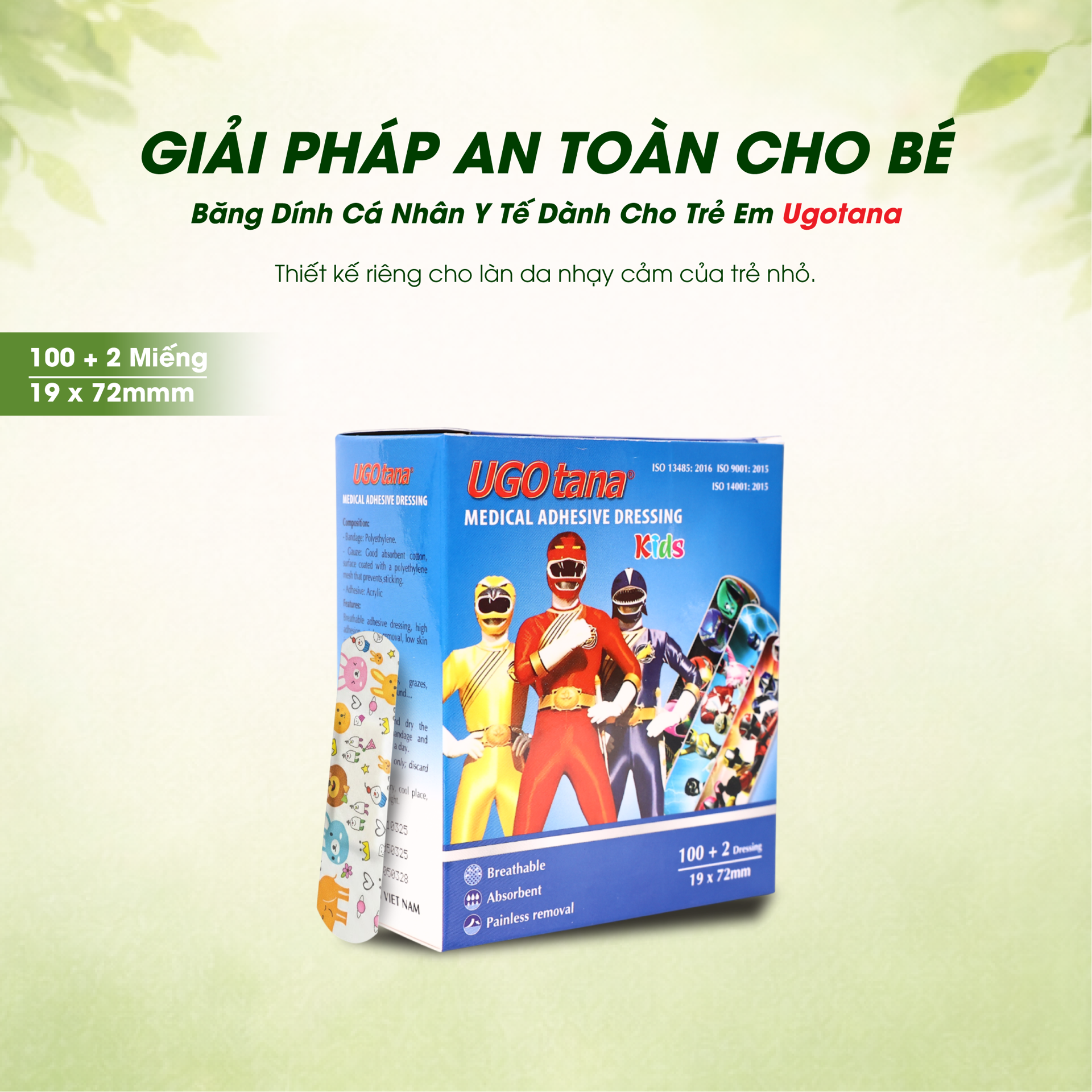 Băng Dính Cá Nhân Y Tế Dành Cho Trẻ Em Ugotana BH245142 2