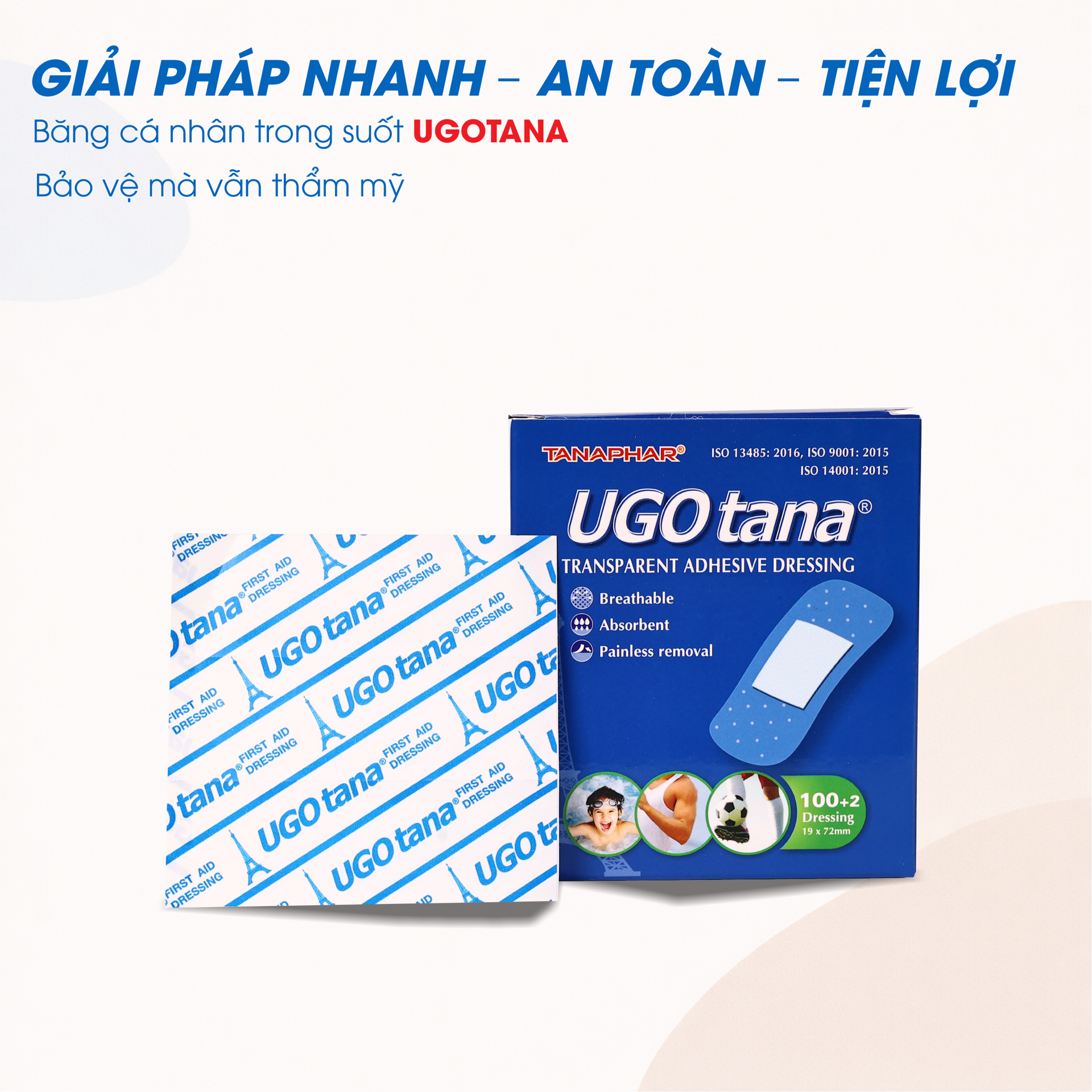 Băng Dính Cá Nhân Trong Suốt Ugotana BH245134 2