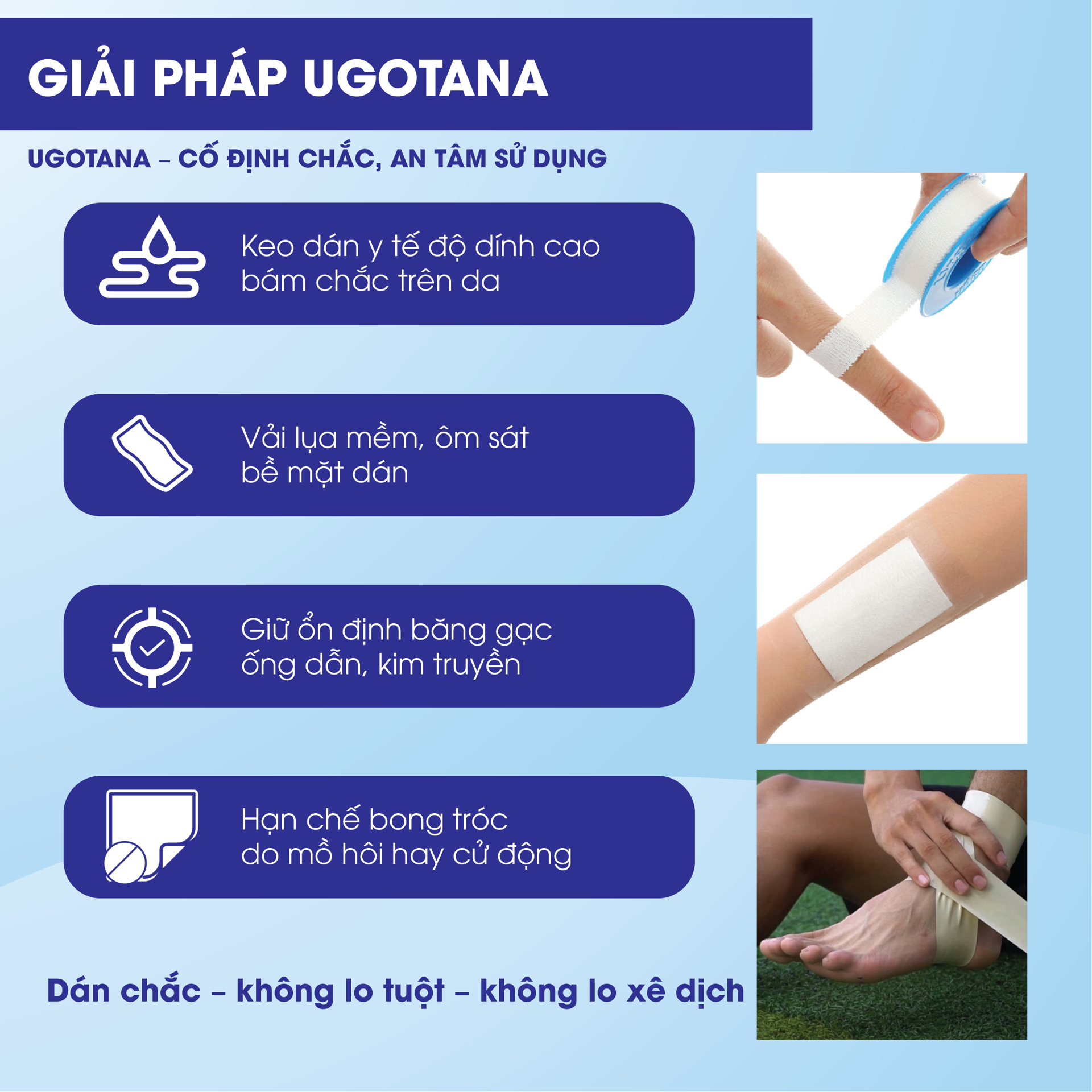 Combo 3 Cuộn Băng Dính Cuộn Vải Lụa Y Tế Ugotana Độ Dính Cao BH245183 2