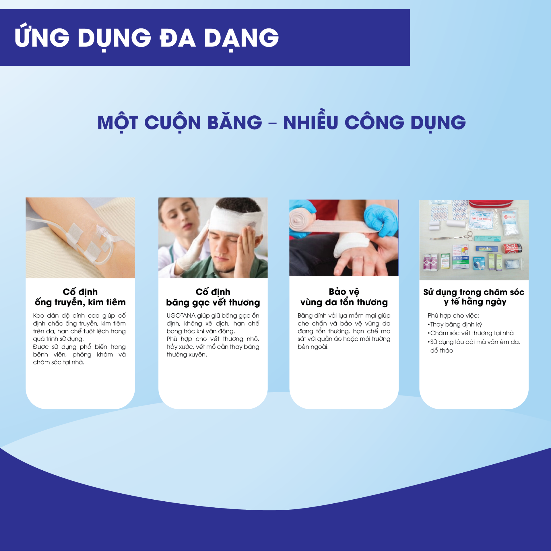 Combo 3 Cuộn Băng Dính Cuộn Vải Lụa Y Tế Ugotana Độ Dính Cao BH245183 5