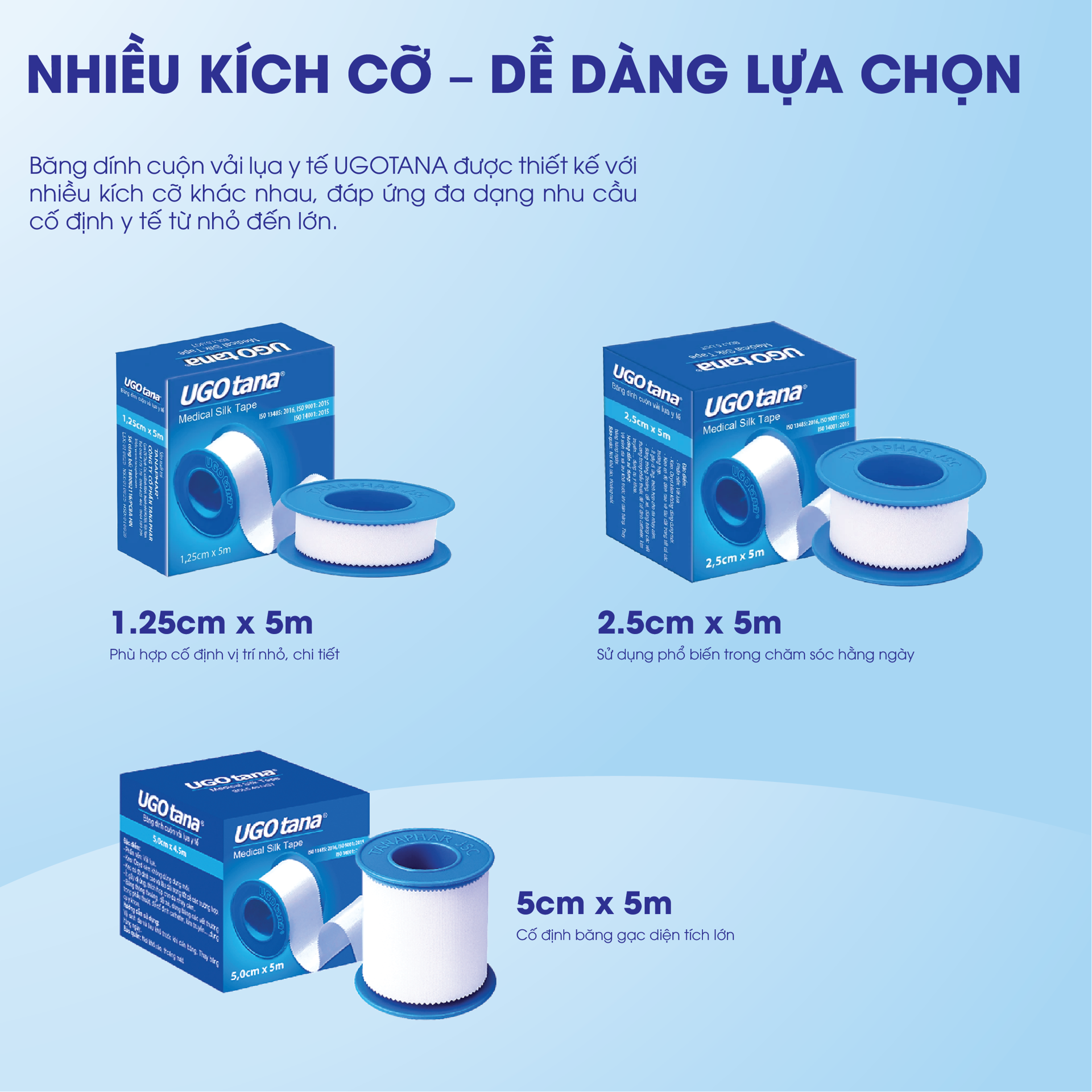 Combo 3 Cuộn Băng Dính Cuộn Vải Lụa Y Tế Ugotana Độ Dính Cao BH245183 6