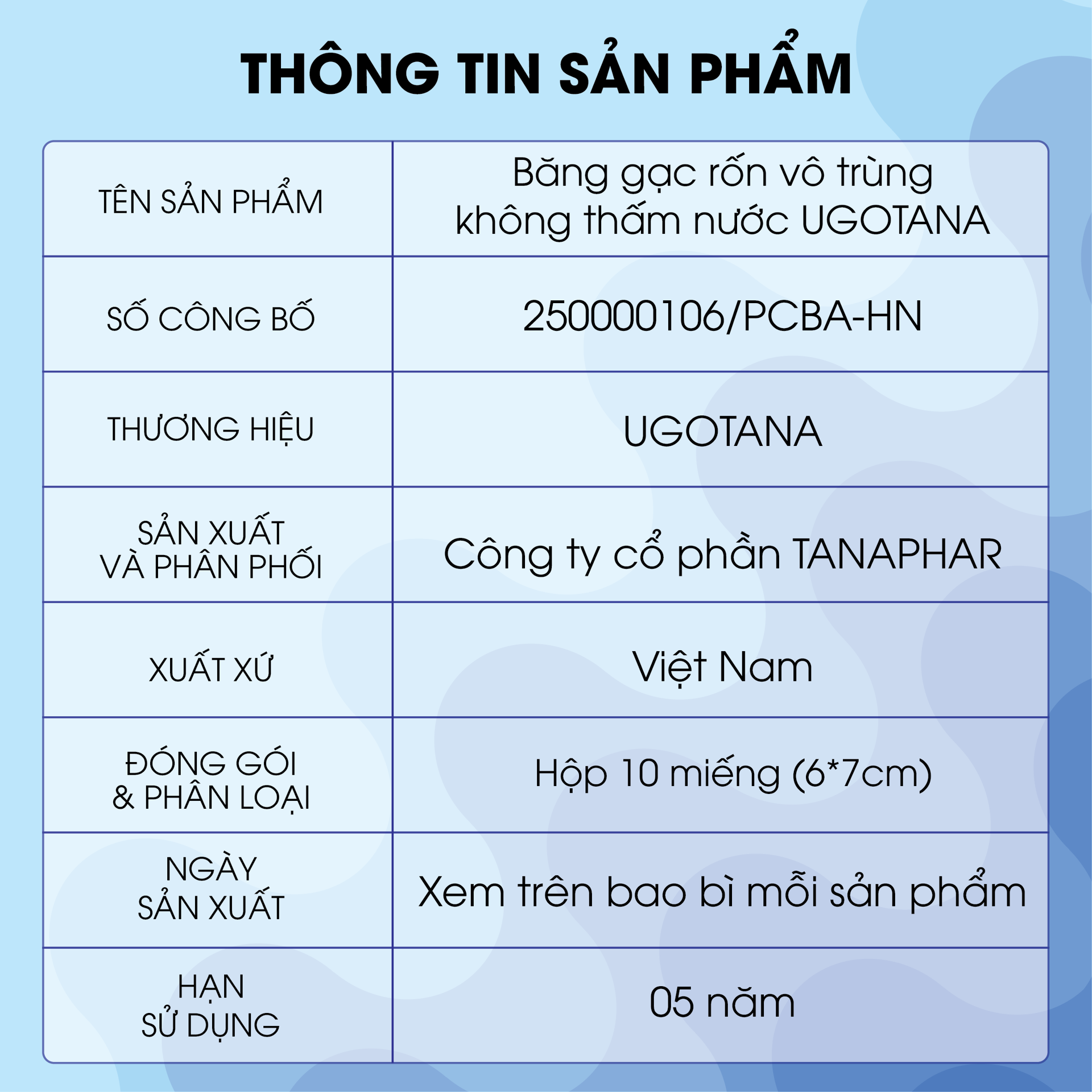 Băng gạc rốn vô trùng không thấm nước UGOTANA BH245146 2