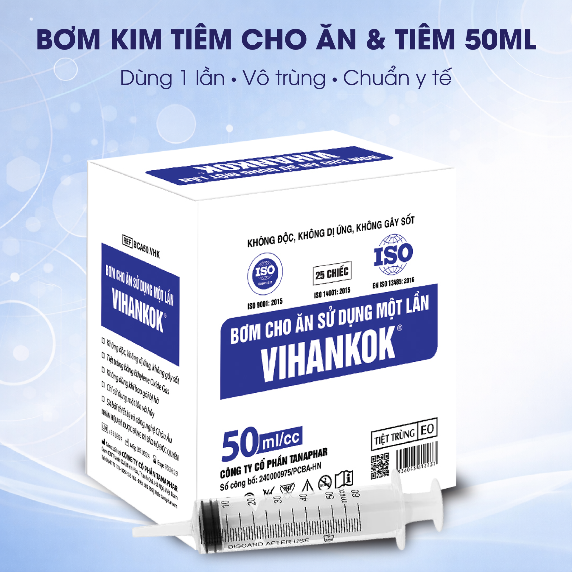 Bơm Tiêm Cho Ăn Sử Dụng Một Lần 50ml/cc VIHANKOK BH245191 1