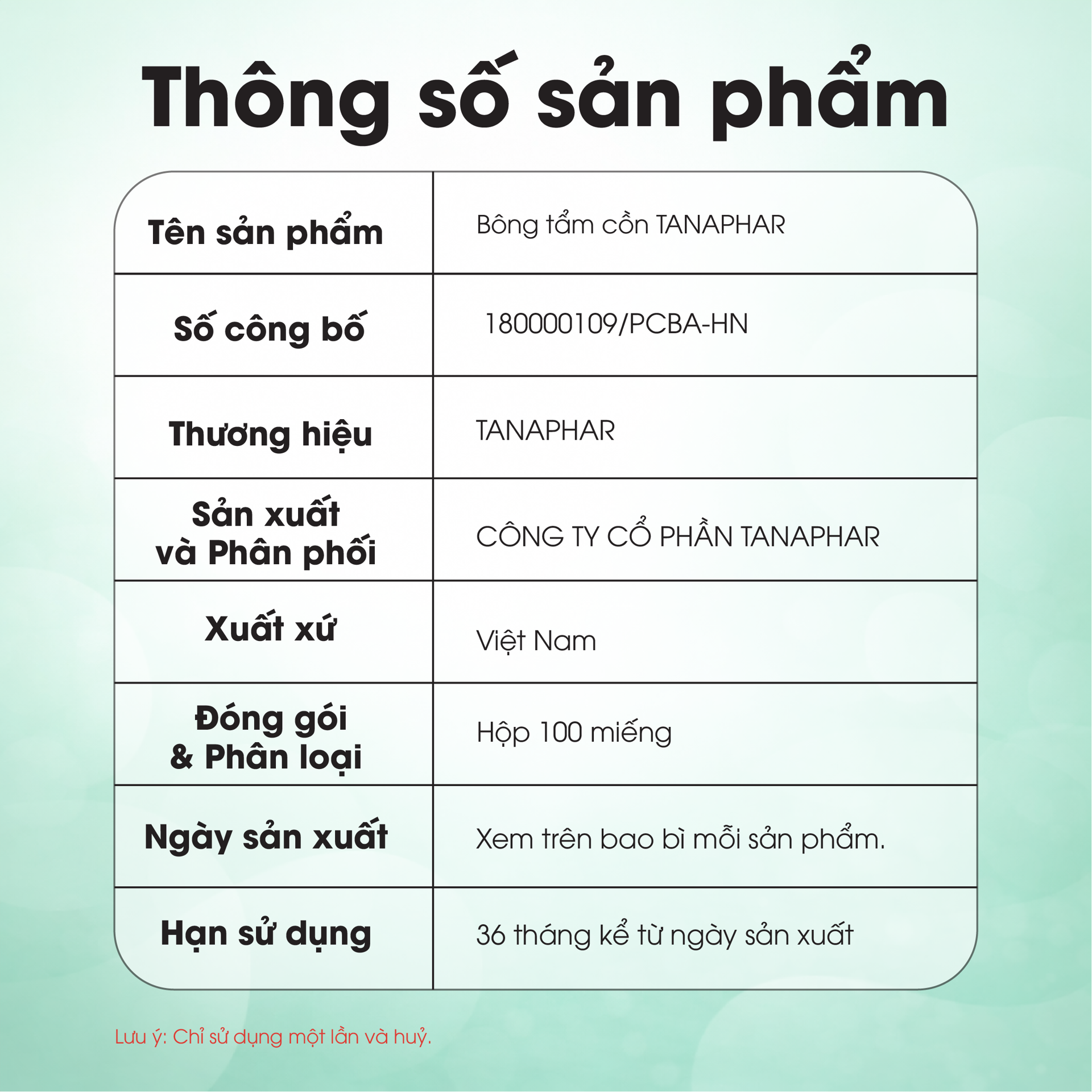 Bông tẩm cồn Tanaphar BH245149 2