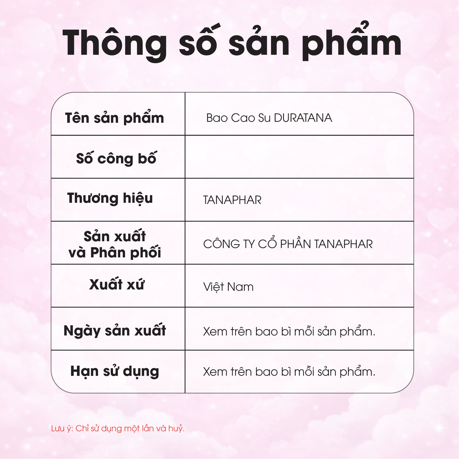 Bao Cao Su DURATANA Cao Su Thiên Nhiên BH245169 2