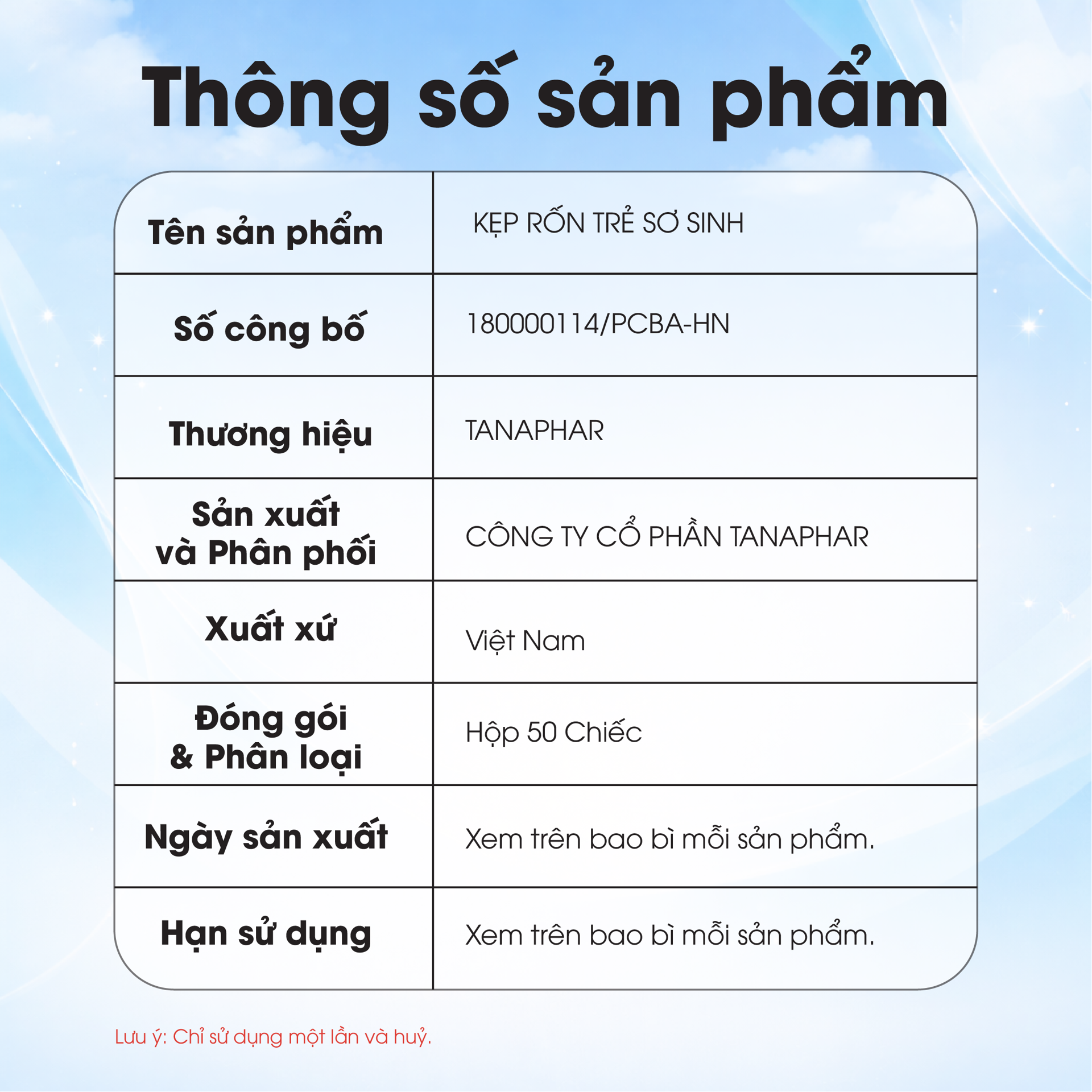 Kẹp Rốn Trẻ Sơ Sinh TANAPHAR BH245182 2