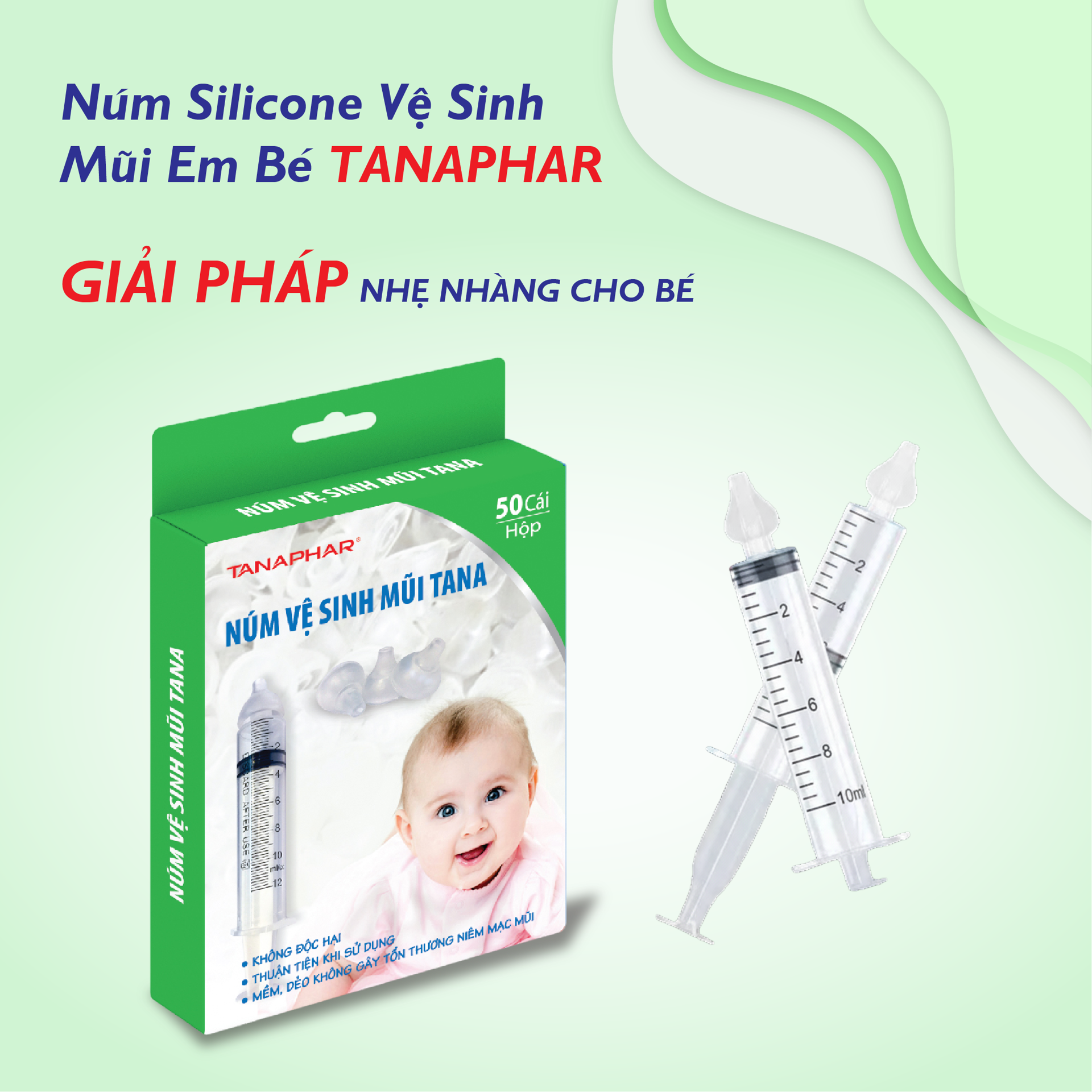 Núm Silicone Vệ Sinh Mũi Em Bé TANAPHAR BH245194 2