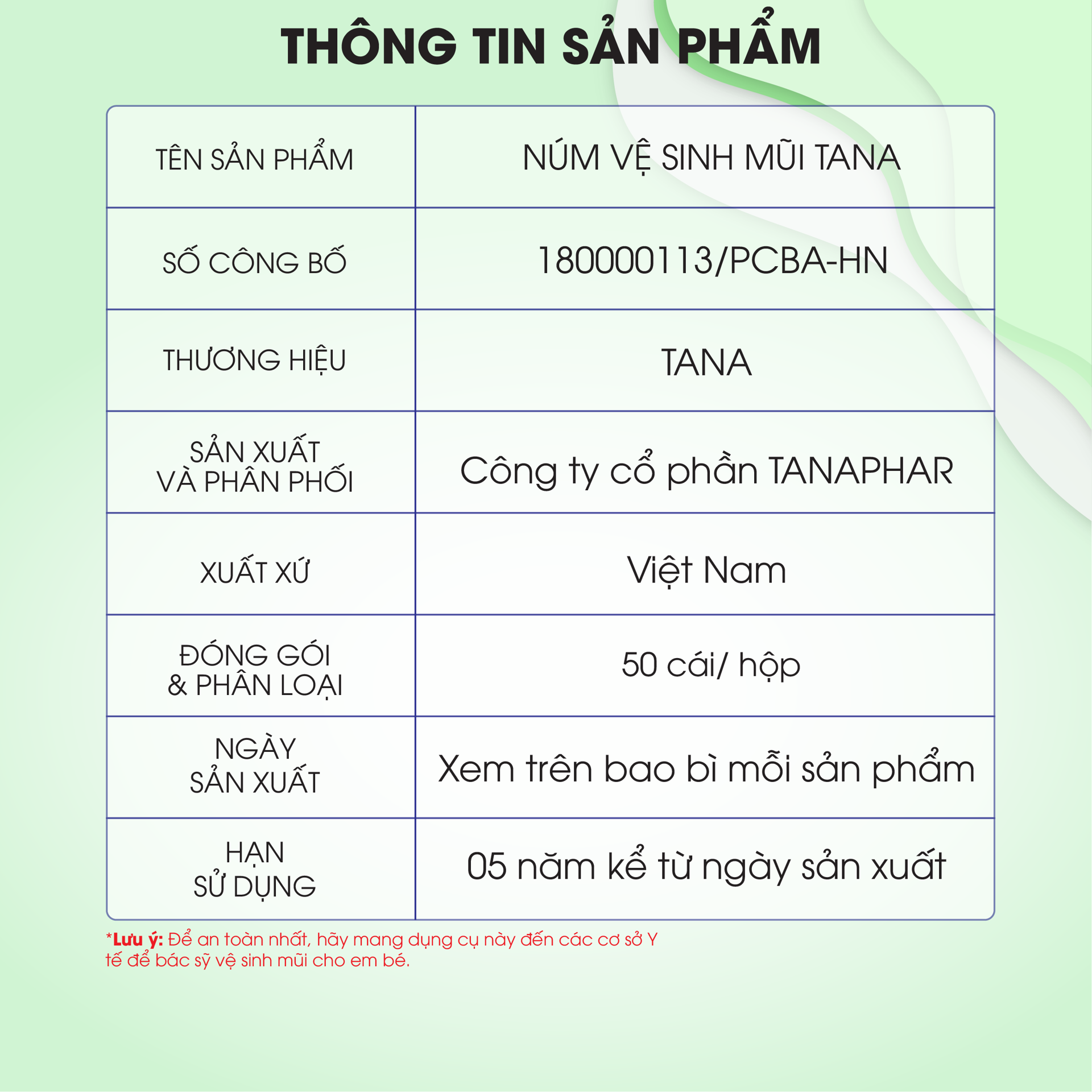 Núm Silicone Vệ Sinh Mũi Em Bé TANAPHAR BH245194 2