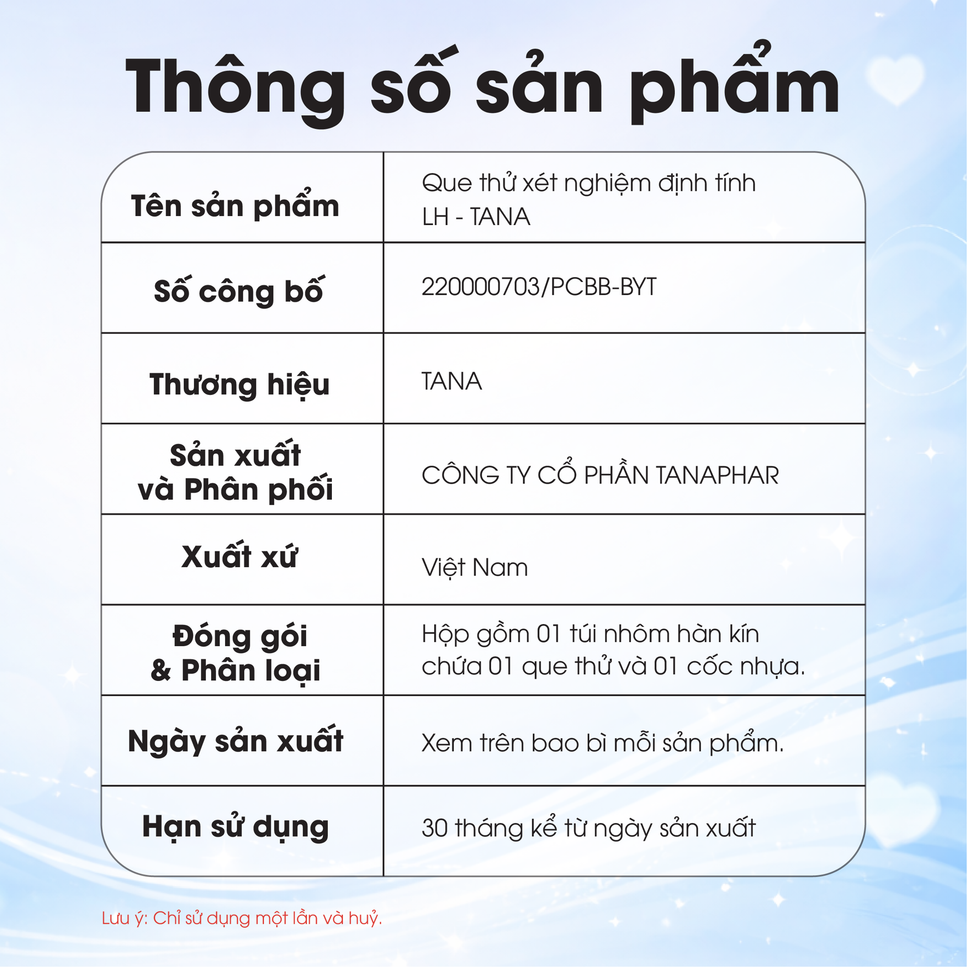 Combo 3 Que thử xét nghiệm định tính LH - TANA BH245167 3